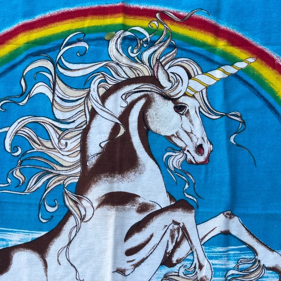 Vintage Colorful Rainbow Unicorn 70’s Tapestry Cloth Retro 420 Friendly - Picture 4 of 11
